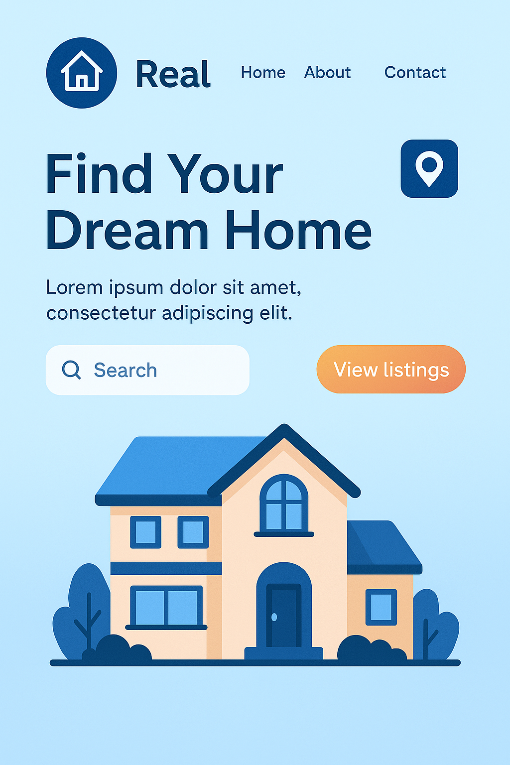 Real Estate Landing Page App screenshot